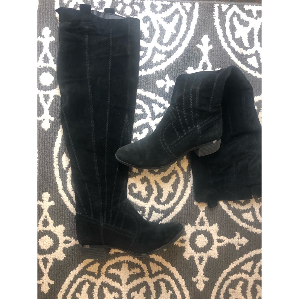 Ferguson Black Suede Knee High Boots